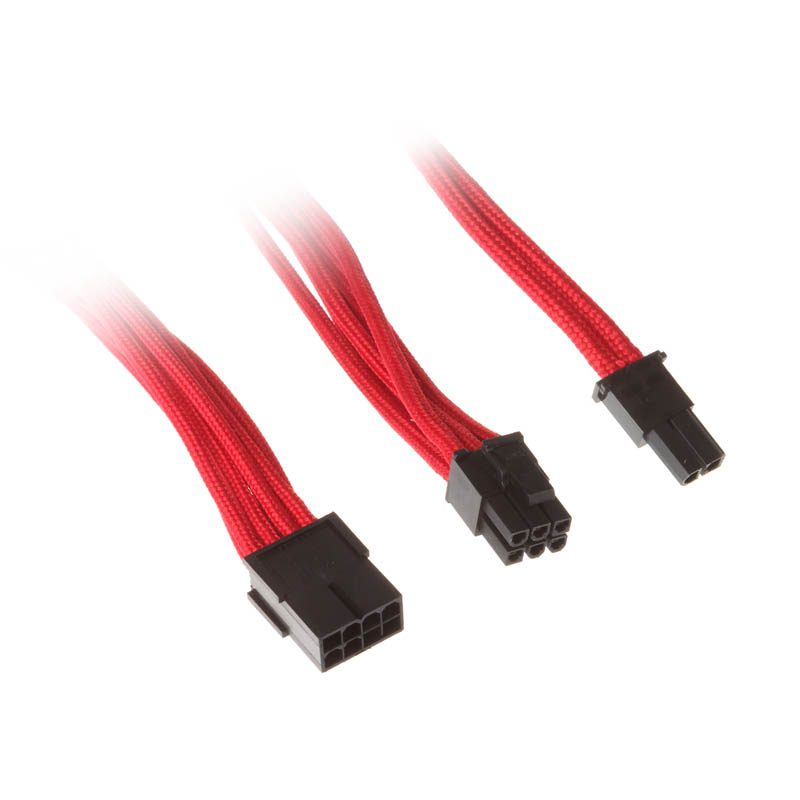 Silverstone - Silverstone 8-pin PCIe 6+2 Pin 25cm PCIe Extension - Red