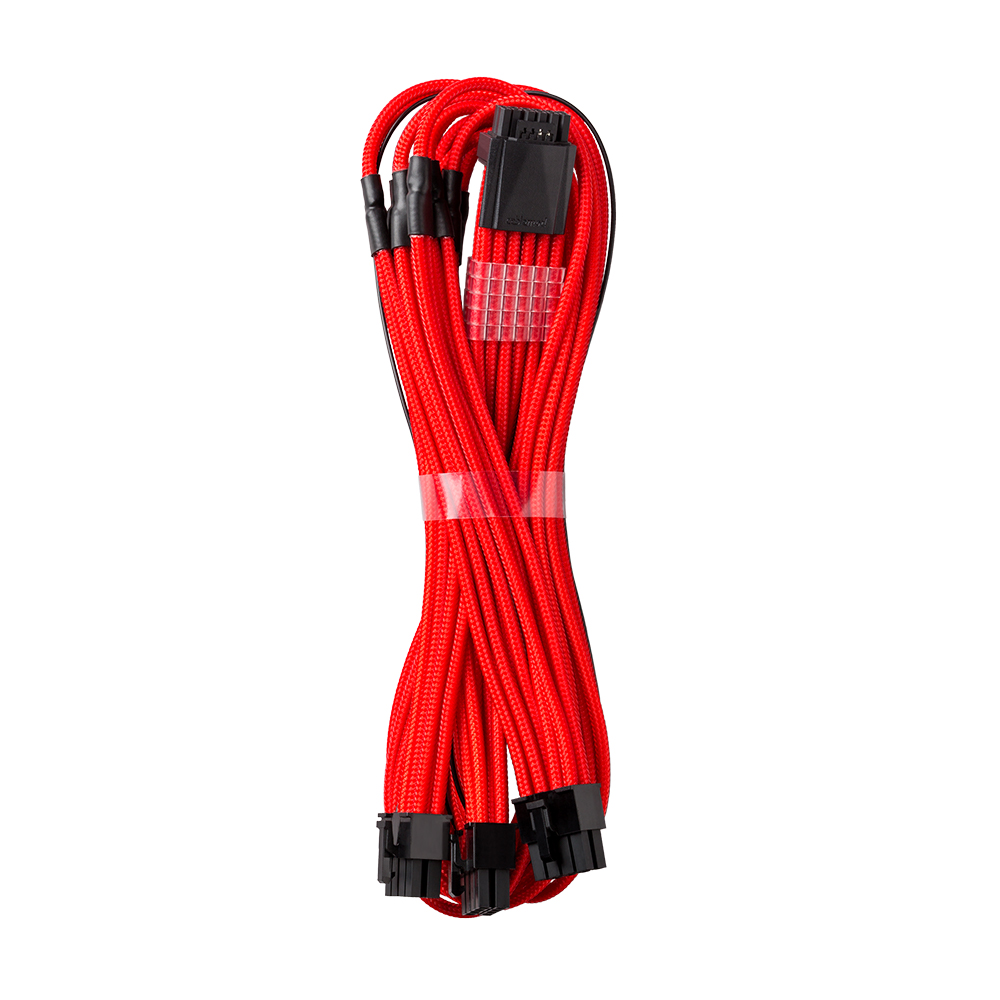 CableMod - CableMod C-Series Pro ModMesh Sleeved 12VHPWR PCI-e Cable for Corsair (Red, 16-pin to Triple 8-pin, 600mm)