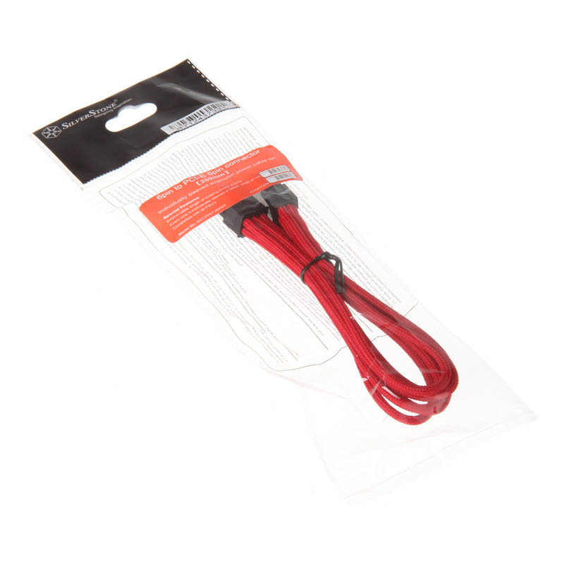 Silverstone - Silverstone 6-pin 25cm PCIe Extension - Red