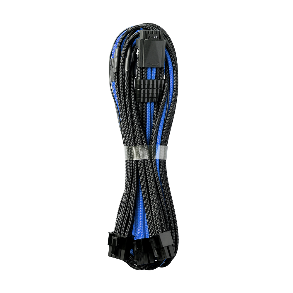 CableMod - CableMod C-Series Pro ModMesh Sleeved 12VHPWR PCI-e Cable for Corsair (Black / Blue, 16-pin to Triple 8-pin, 600mm)