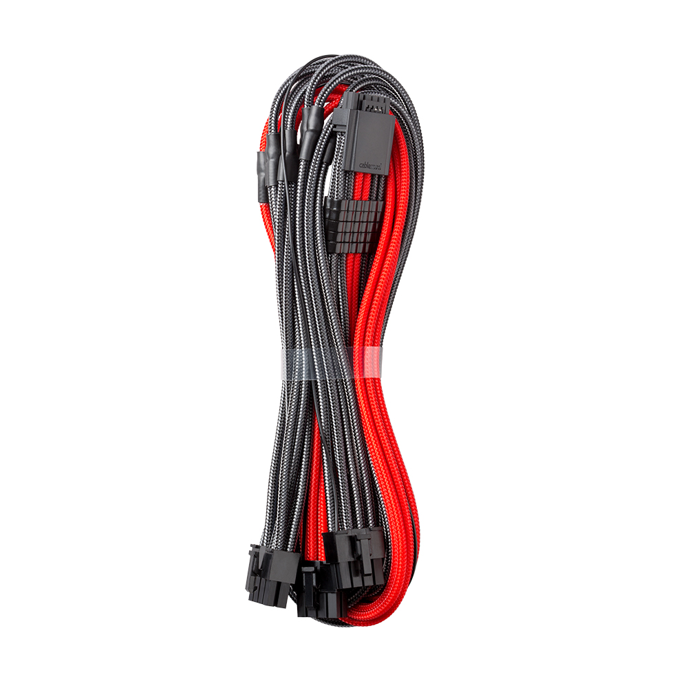 CableMod - CableMod C-Series Pro ModMesh Sleeved 12VHPWR PCI-e Cable for Corsair (Carbon / Red, 16-pin to Triple 8-pin, 600mm)