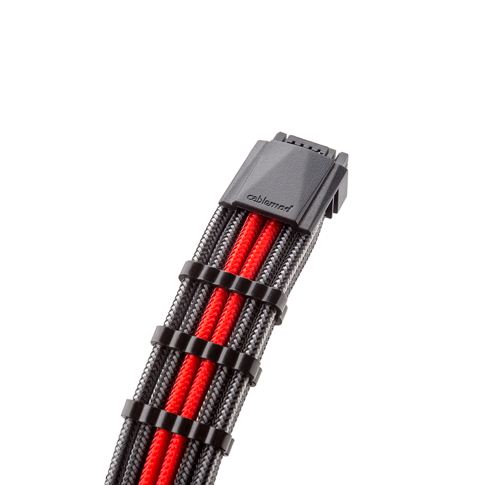 CableMod - CableMod C-Series Pro ModMesh Sleeved 12VHPWR PCI-e Cable for Corsair (Carbon / Red, 16-pin to Triple 8-pin, 600mm)