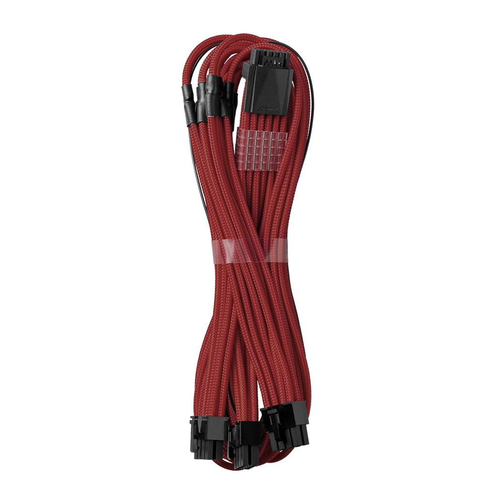 CableMod - CableMod RT-Series Pro ModMesh Sleeved 12VHPWR PCI-e Cable for ASUS and Seasonic (Blood Red, 16-pin to Triple 8-pin, 600mm)