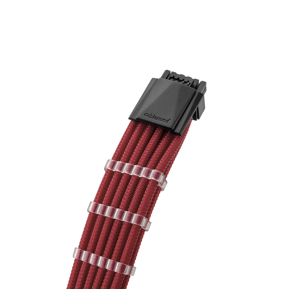 CableMod - CableMod RT-Series Pro ModMesh Sleeved 12VHPWR PCI-e Cable for ASUS and Seasonic (Blood Red, 16-pin to Triple 8-pin, 600mm)