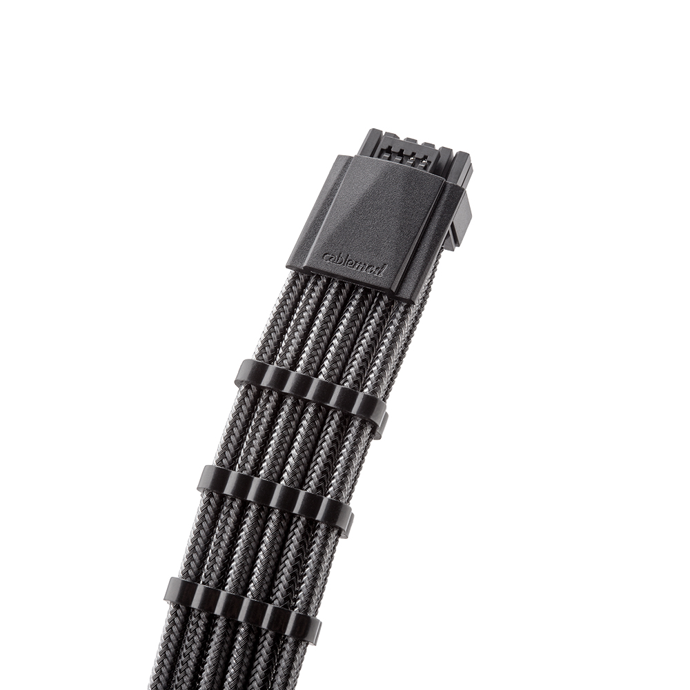CableMod - CableMod RT-Series Pro ModMesh Sleeved 12VHPWR PCI-e Cable for ASUS and Seasonic (Carbon, 16-pin to Triple 8-pin, 600mm)