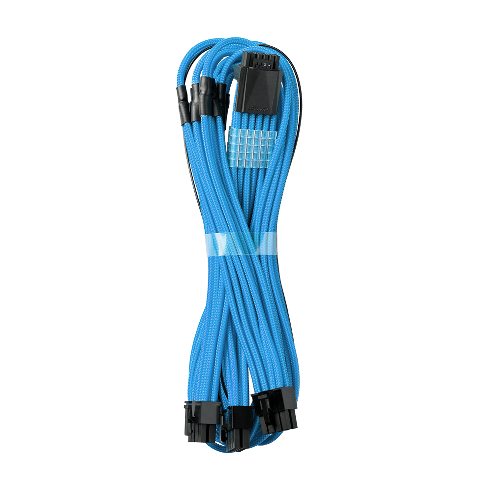 CableMod - CableMod RT-Series Pro ModMesh Sleeved 12VHPWR PCI-e Cable for ASUS and Seasonic (Light Blue, 16-pin to Triple 8-pin, 600mm)