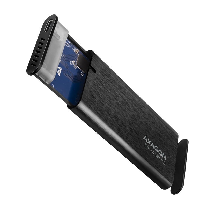 AXAGON - AXAGON EEM2-SB2 USB-C 3.2 Gen 2 - M.2 NVMe SATA SSD Aluminium External Enclosure - Black