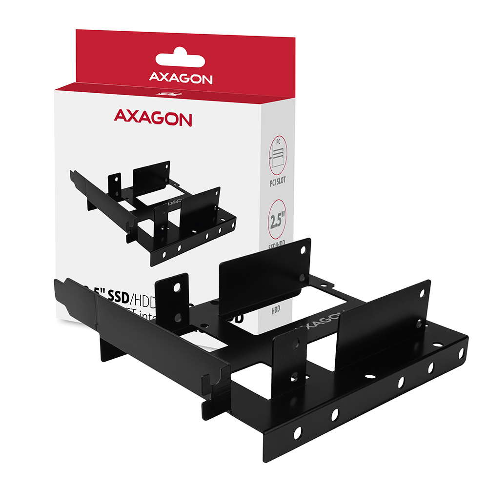 AXAGON RHD-P35 Converter for 2x 2.5" HDD into PCI position, black