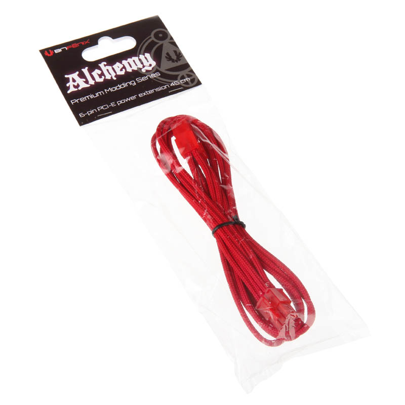 BitFenix - BitFenix Alchemy 6Pin PCIe Extension 45cm - sleeved red/red