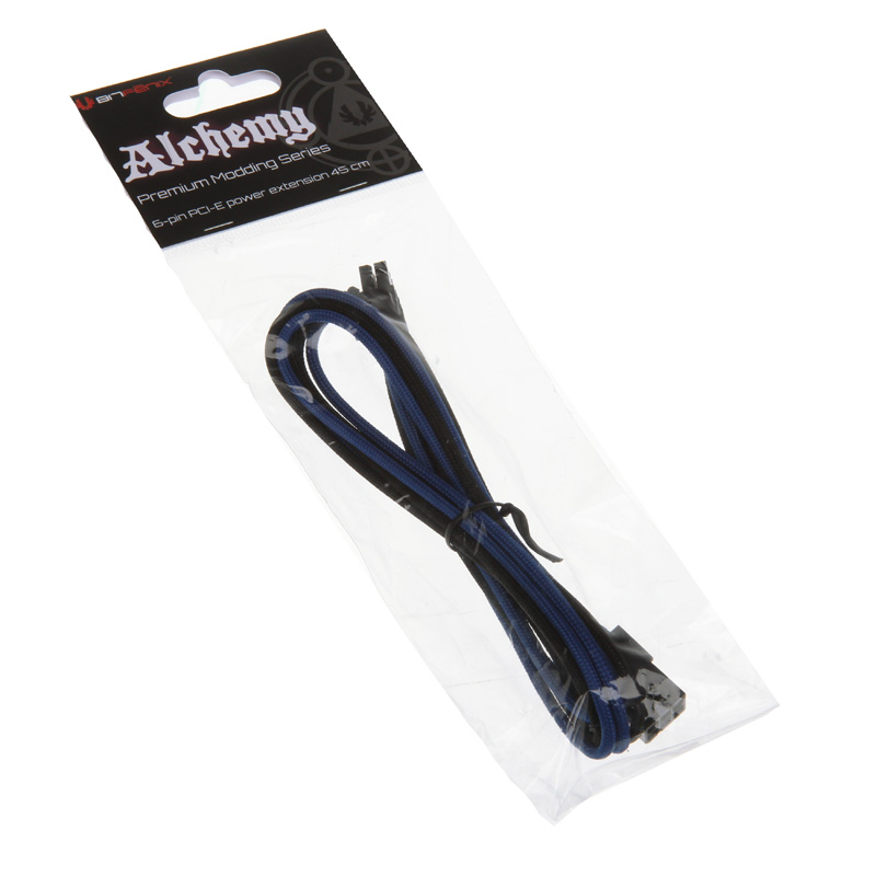 BitFenix - BitFenix Alchemy 6Pin PCIe Extension 45cm - sleeved black/blue/black