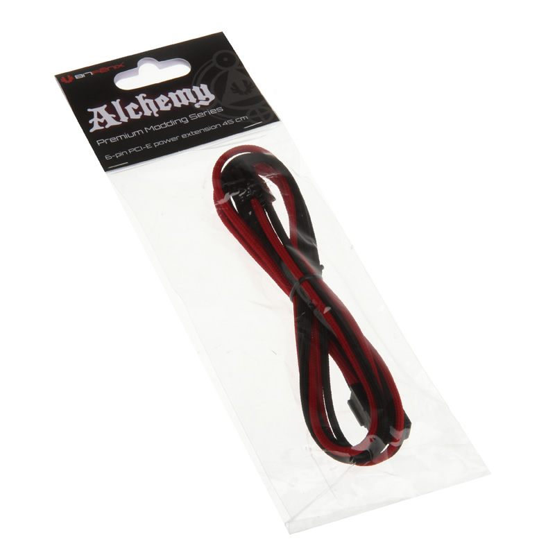 BitFenix - BitFenix Alchemy 6pin PCIe Extension 45cm - sleeved black/red/black