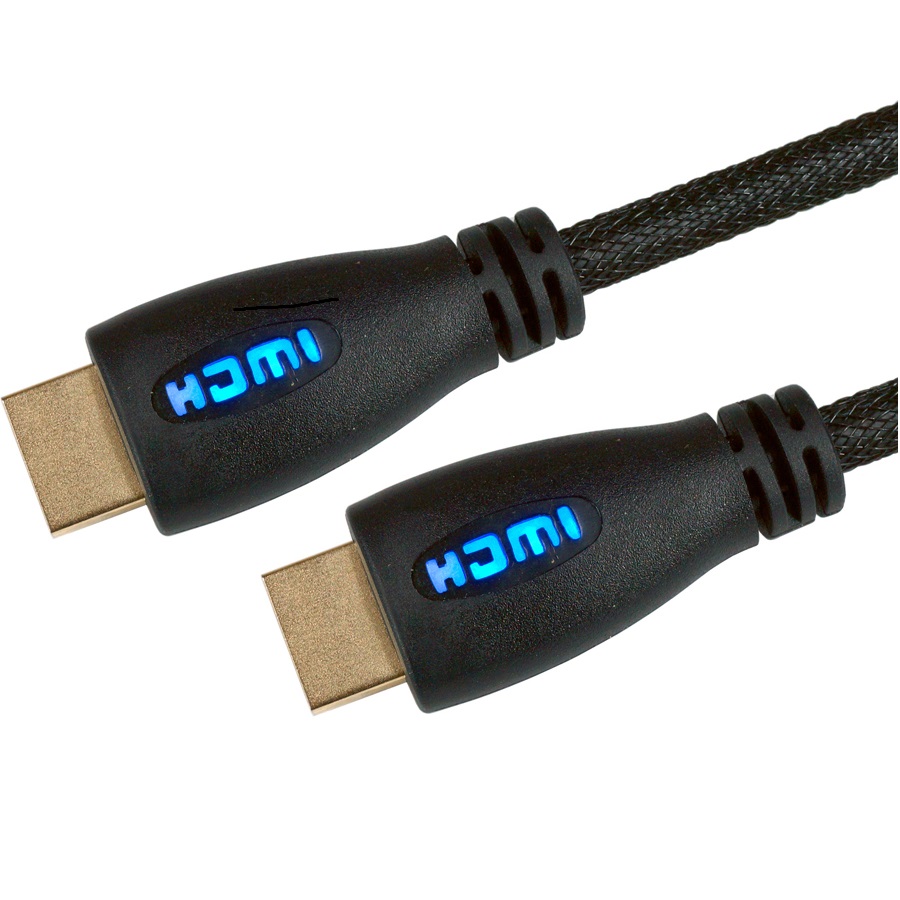 OcUK Value 1m Blue LED HDMI v2.0 Braided Cable (99HD4-01BL)