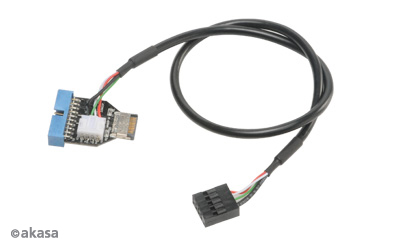 Akasa - Akasa USB 3.1 Gen2 internal connector to USB 3.1 Gen1 19-pin adapter cable