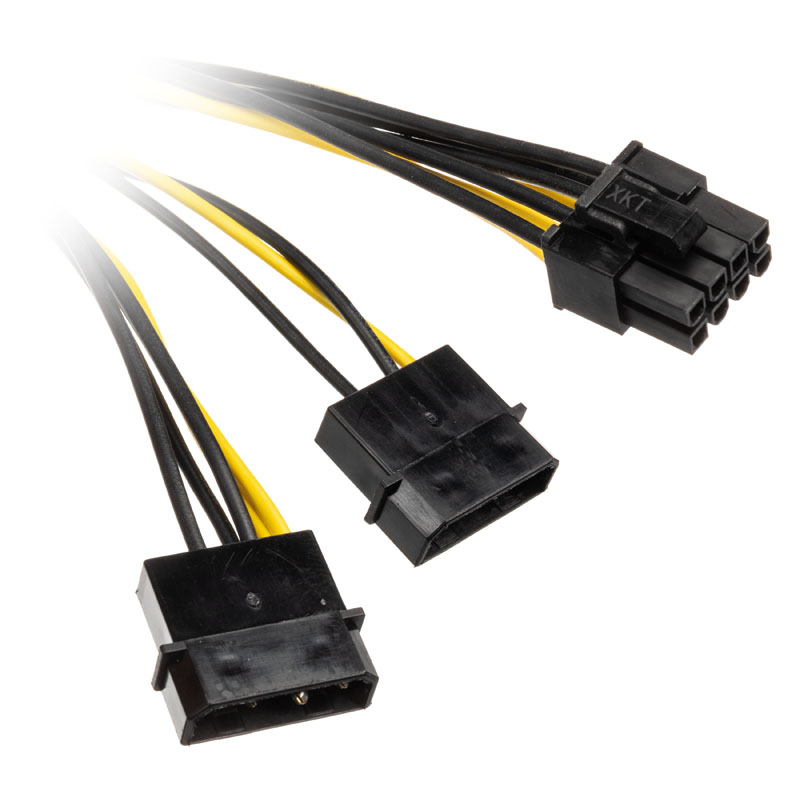 Akasa PCI-E to Molex x 2 Adapter Cable 15cm