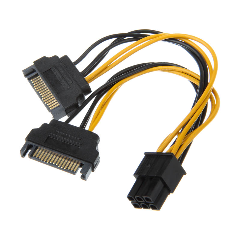 Akasa - Akasa 2x 15-pin SATA to 1x 6-pin PCIe adapter