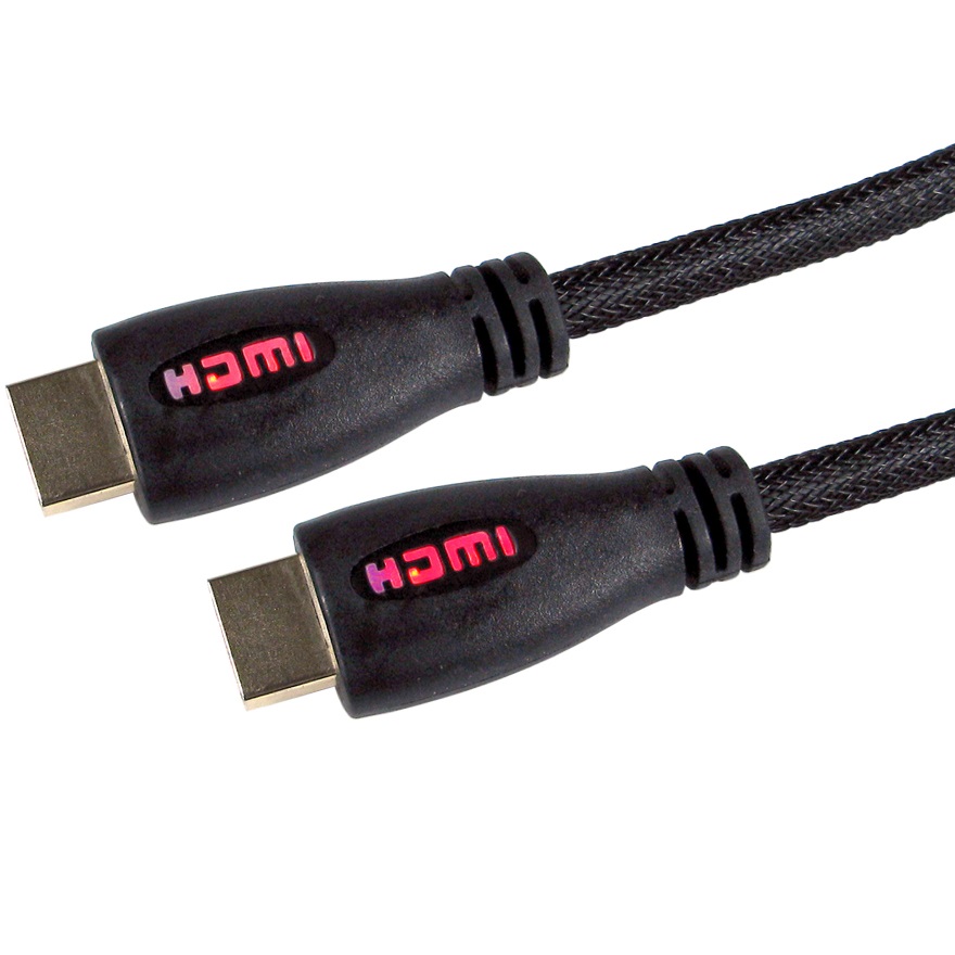 OcUK Value 2m Red LED HDMI v2.0 Braided Cable (99HD4-02RD)