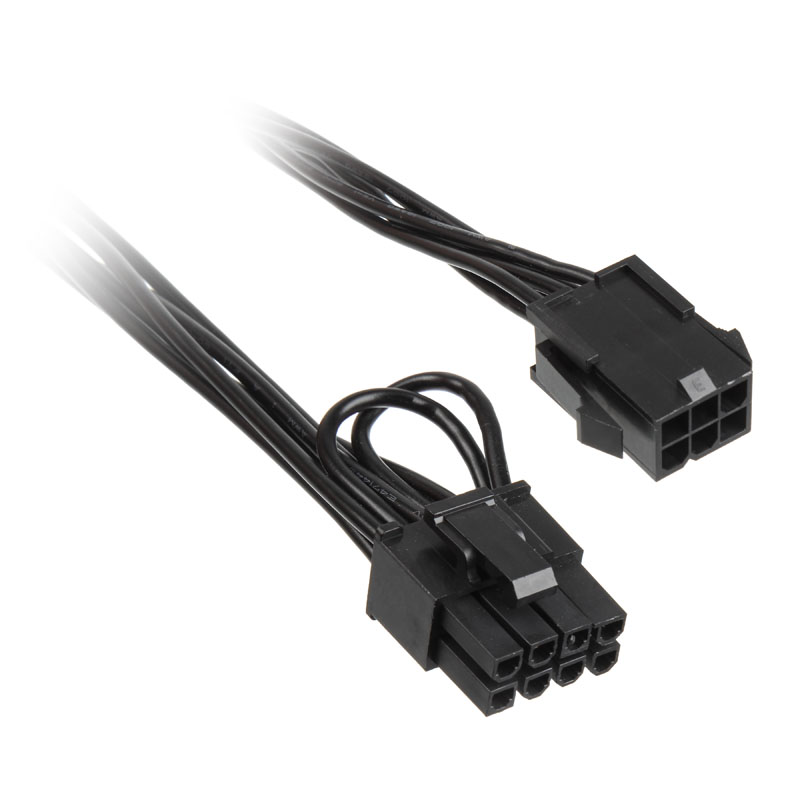 Overclockers UK - OcUK Value 6-pin PCIe to 6 + 2-pin PCIe Adapter / Extension Black 25cm