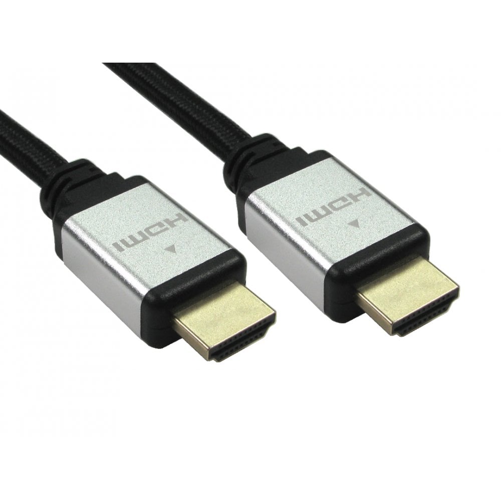 OcUK Value 1Mtr HDMI v2.1 Braided Cable - Silver