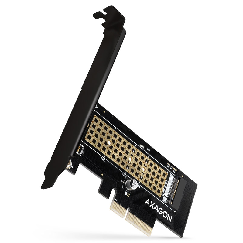 AXAGON PCEM2-N PCIe 3.0 x4 Adapter, 1x M.2 NVMe SSD With Passive Cooling