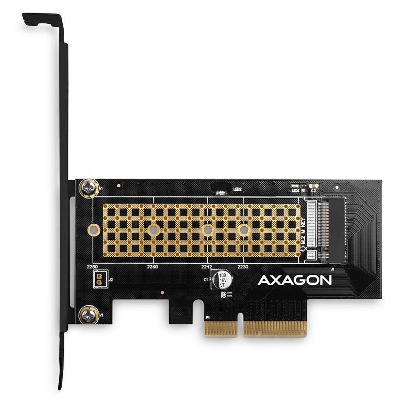 AXAGON - AXAGON PCEM2-N PCIe 3.0 x4 Adapter, 1x M.2 NVMe SSD With Passive Cooling