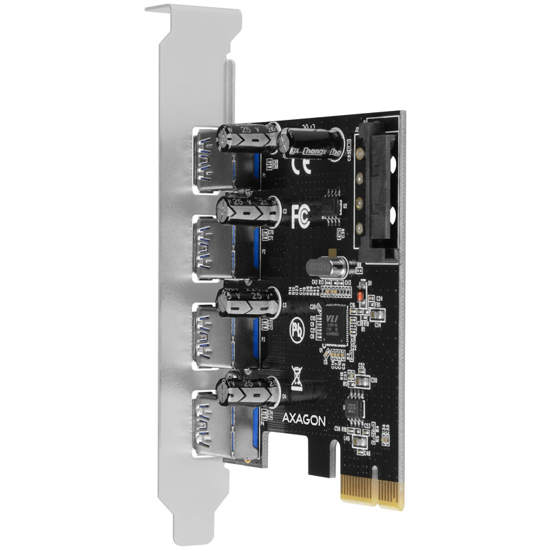 AXAGON - AXAGON PCEU-430VL 4x ext. USB-3.0-Ports PCIe-Adapter Card