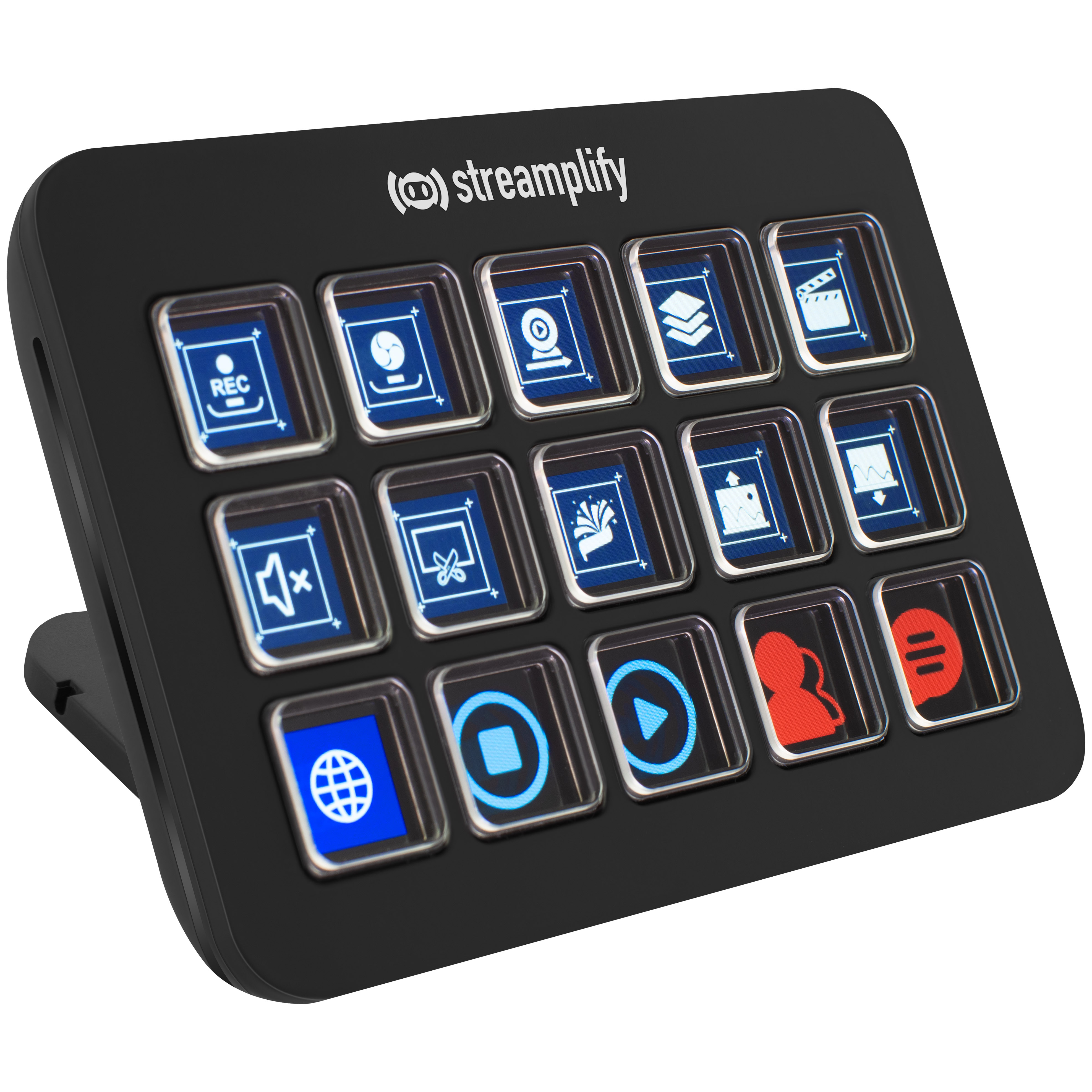 Streamplify - Streamplify STREAMING DECK ONE Customisable LCD Stream Deck and USB Hub - Black 