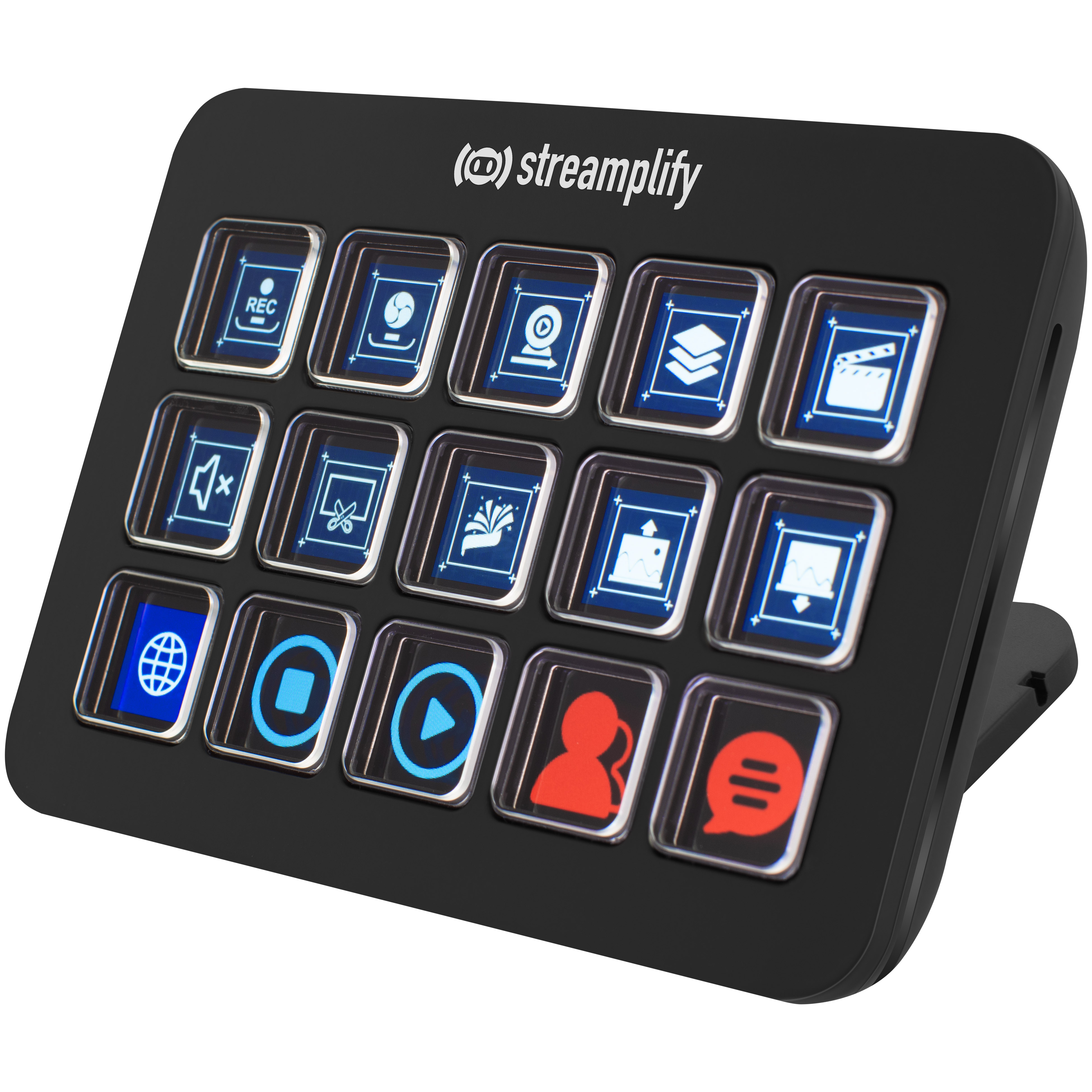 Streamplify - Streamplify STREAMING DECK ONE Customisable LCD Stream Deck and USB Hub - Black 