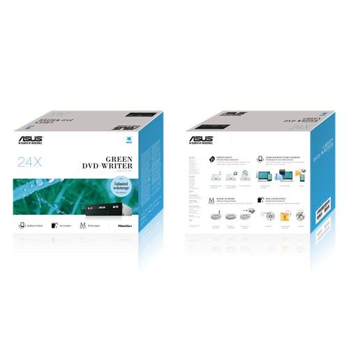 Asus - Asus 24x DVD±RW DRW-24D5MT SATA ReWriter - Black (Retail)