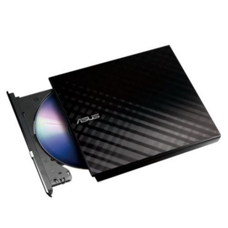 Asus External Slimline DVD Re-Writer, USB, 8x, Black, Cyberlink Power2Go 7 - Black (SDRW-08D2S-U LIT
