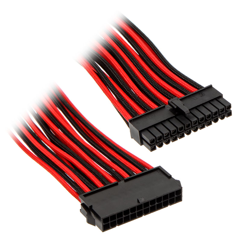 Phanteks - Phanteks 24-Pin ATX Cable Extension 50cm - Sleeved Black & Red