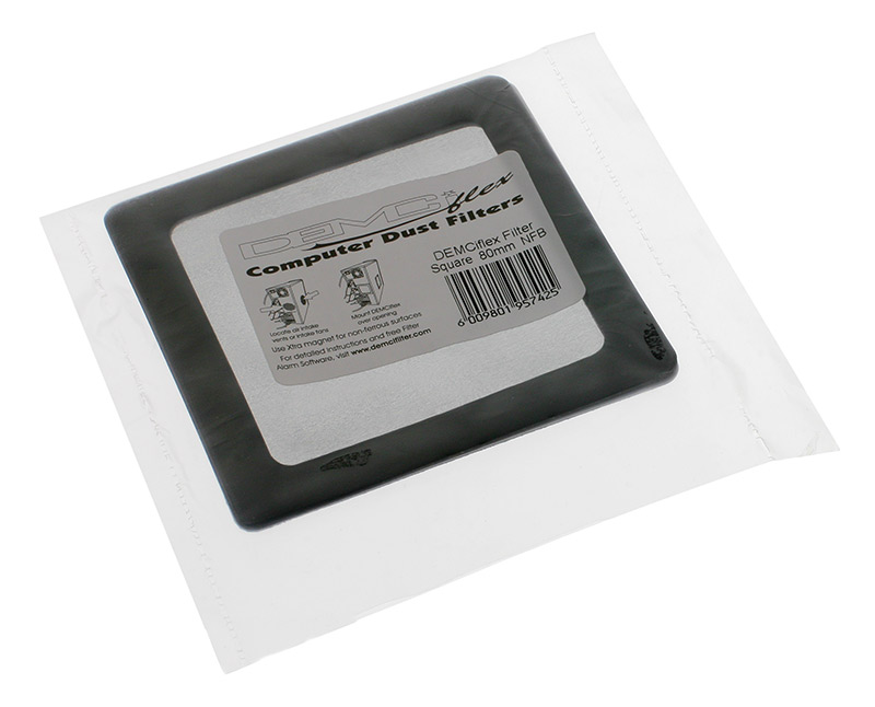 DEMCiflex - DEMCiflex Dust Filter 80mm, Square - Black/Black