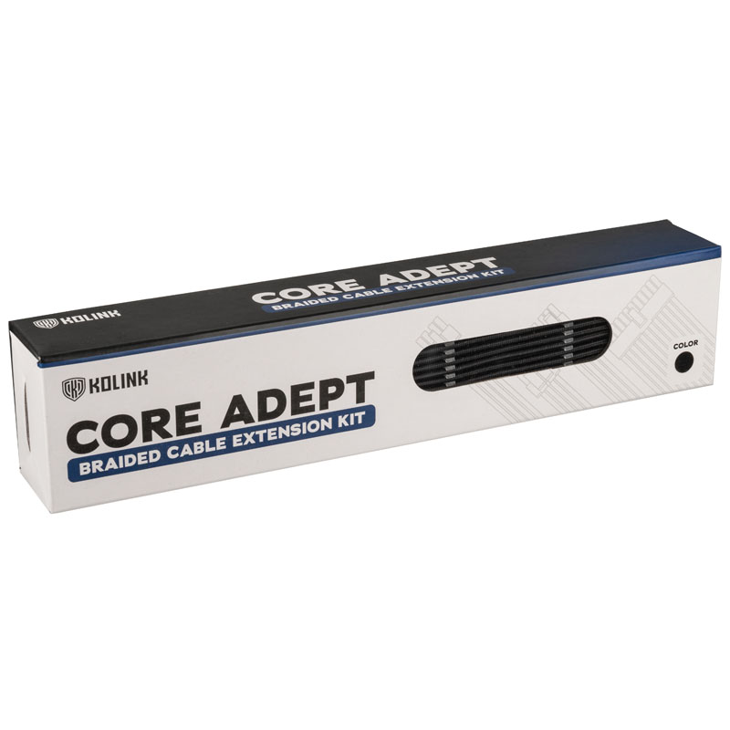 Kolink - Kolink Core Adept Braided Cable Extension Kit - Jet Black