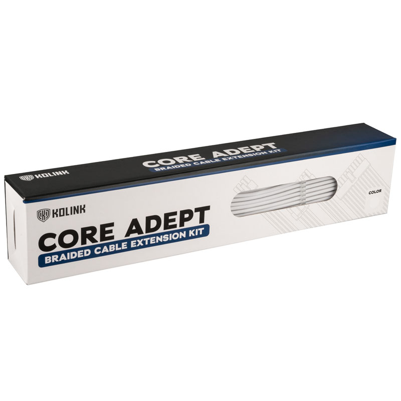 Kolink - Kolink Core Adept Braided Cable Extension Kit - Brilliant White