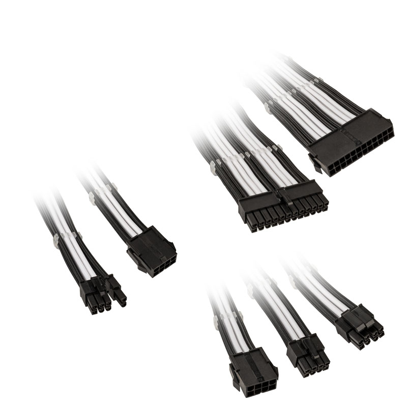 Kolink - Kolink Core Adept Braided Cable Extension Kit - Jet Black/Brilliant White