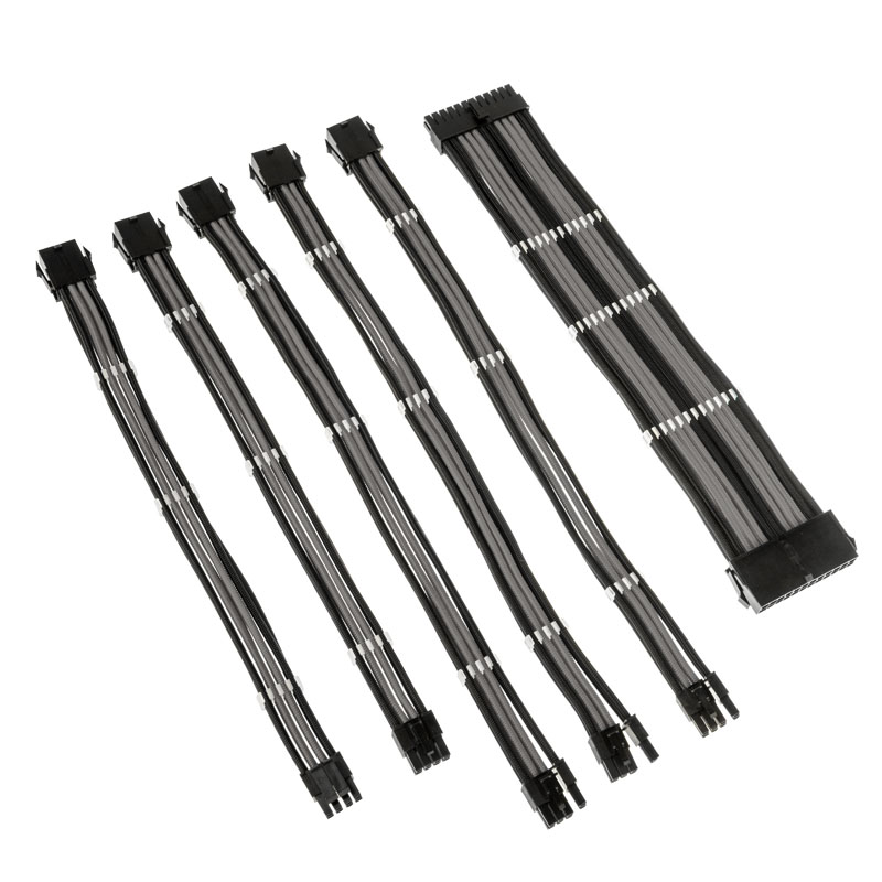 Kolink - Kolink Core Adept Braided Cable Extension Kit - Jet Black/Stone Grey