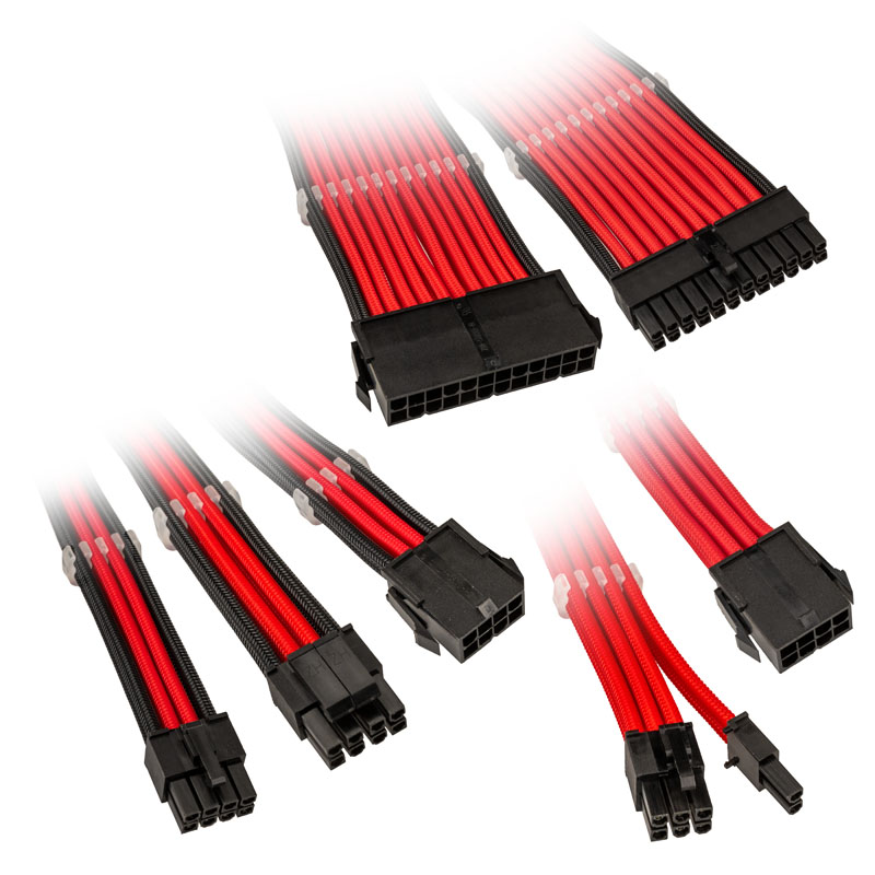 Kolink - Kolink Core Adept Braided Cable Extension Kit - Racing Red