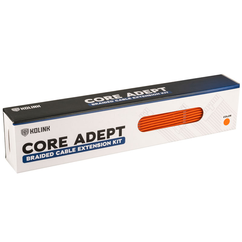 Kolink - Kolink Core Adept Braided Cable Extension Kit - Flame Orange
