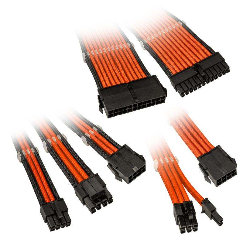 Kolink Core Adept Braided Cable Extension Kit - Flame Orange
