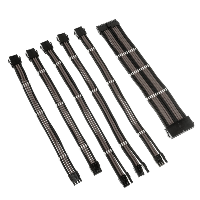 Kolink - Kolink Core Adept Braided Cable Extension Kit - Jet Black/Gunmetal Grey