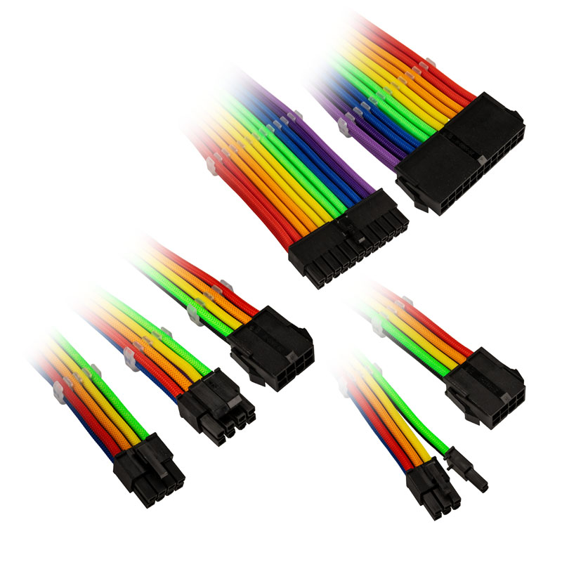 Kolink - Kolink Core Adept Braided Cable Extension Kit - Rainbow