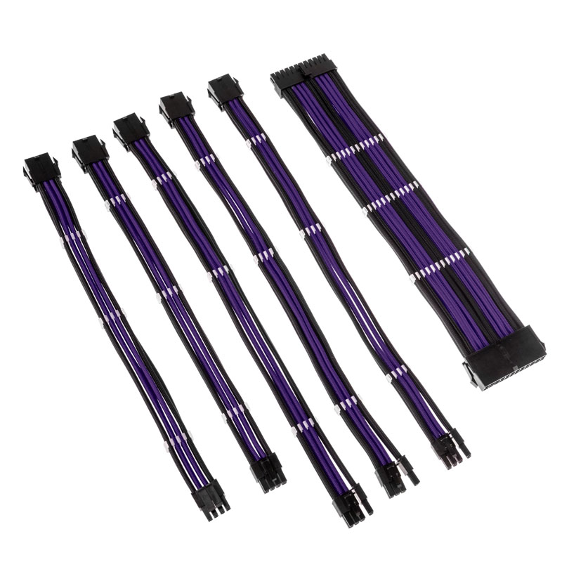 Kolink - Kolink Core Adept Braided Cable Extension Kit - Jet Black/Titan Purple