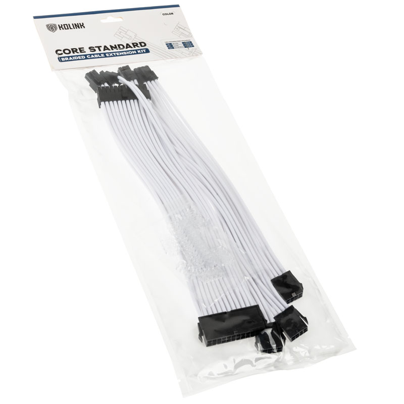 Kolink - Kolink Core Standard Braided Cable Extension Kit - Brilliant White