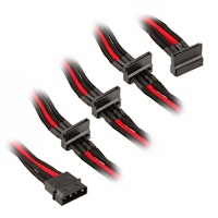 Photos - Other Components SilverStone 4-pin Molex to 4x SATA cable 30 cm - Black / Red S 