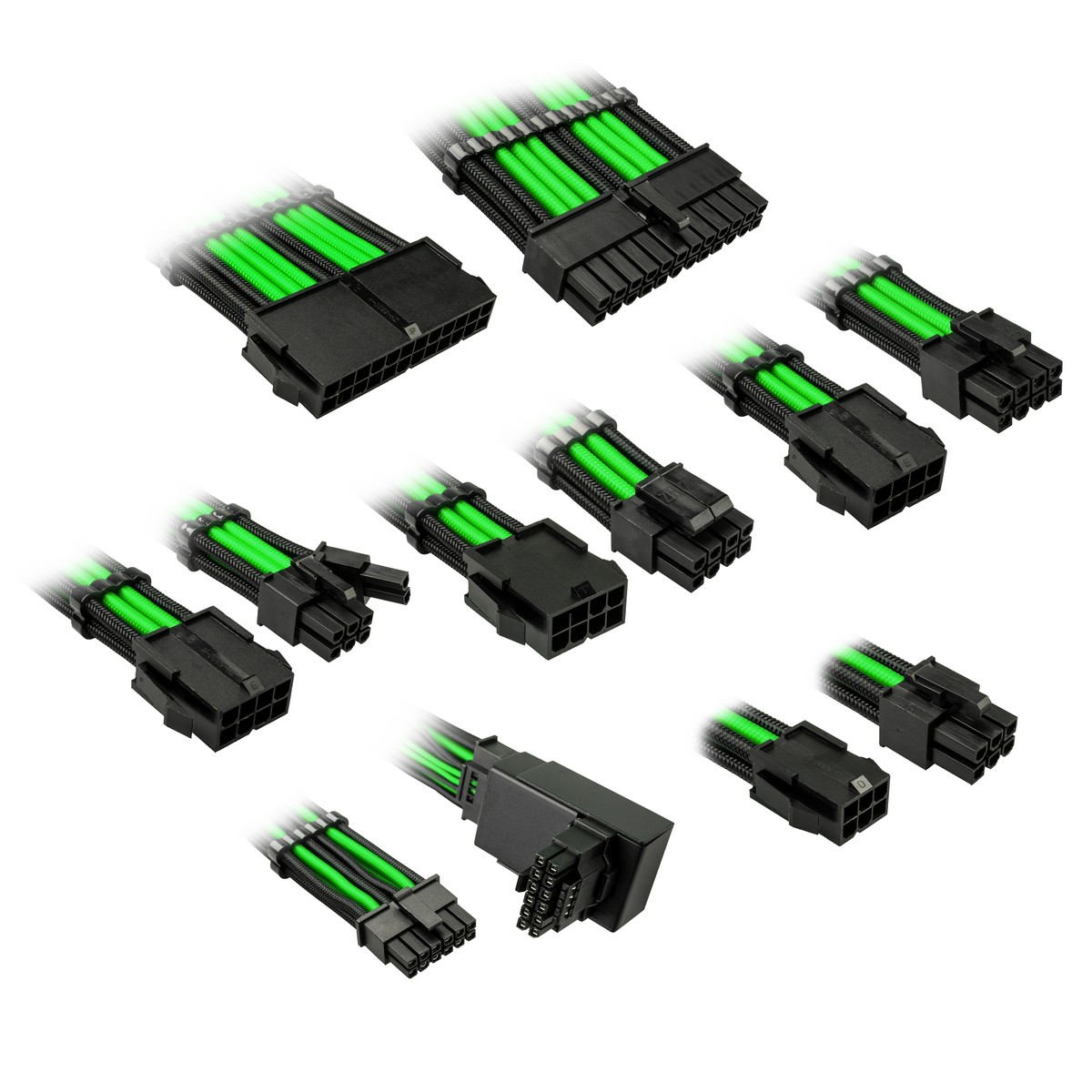 Kolink - Kolink Core Pro Braided Cable Extension Kit 12VHWPR Type 1 - Venom Green