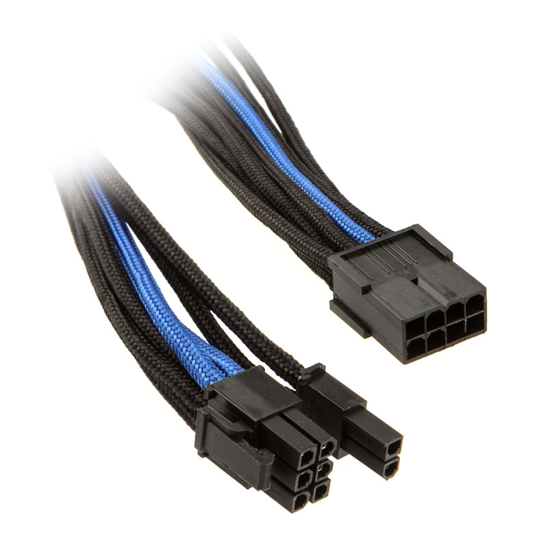 Silverstone - Silverstone PCI 8-Pin to 6 +2- pin PCIe Cable 25 cm - Black / Blue