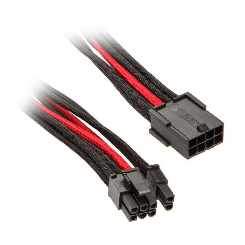 Silverstone - Silverstone PCI 8-Pin to 6 +2- pin PCIe Cable 25 cm - Black / Red