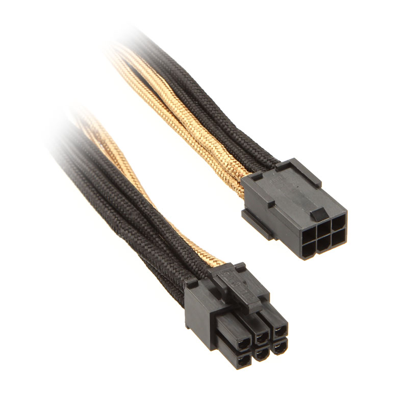 Silverstone 6-pin PCIe to 6-pin PCIe Cable 25 cm - Black / Gold