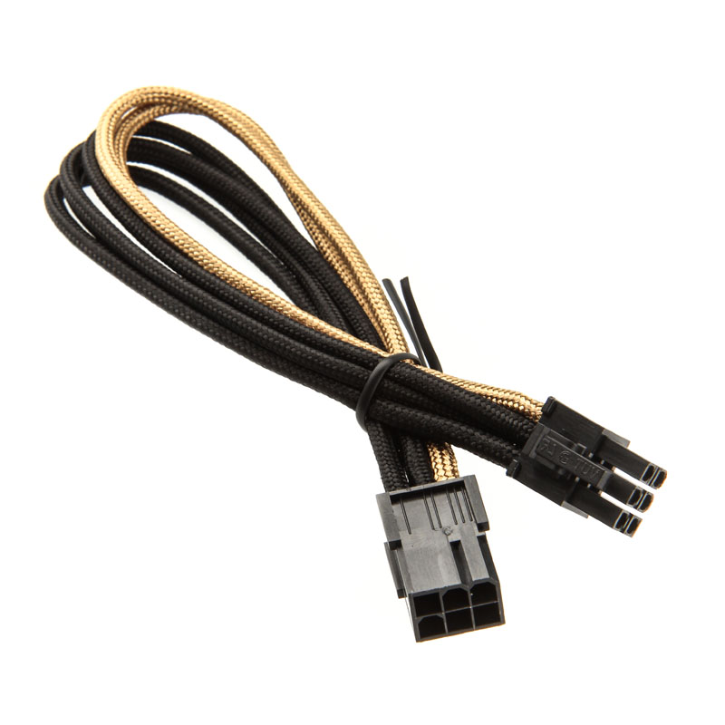 Silverstone - Silverstone 6-pin PCIe to 6-pin PCIe Cable 25 cm - Black / Gold