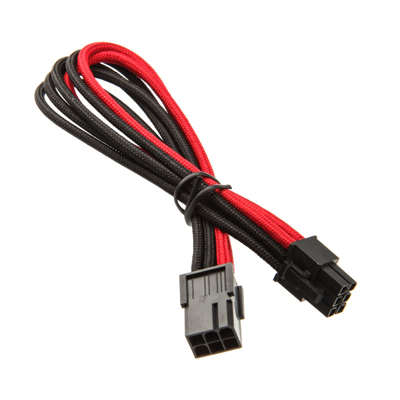 Silverstone - Silverstone 6-pin PCIe to 6-pin PCIe Cable 25 cm - Black / Red