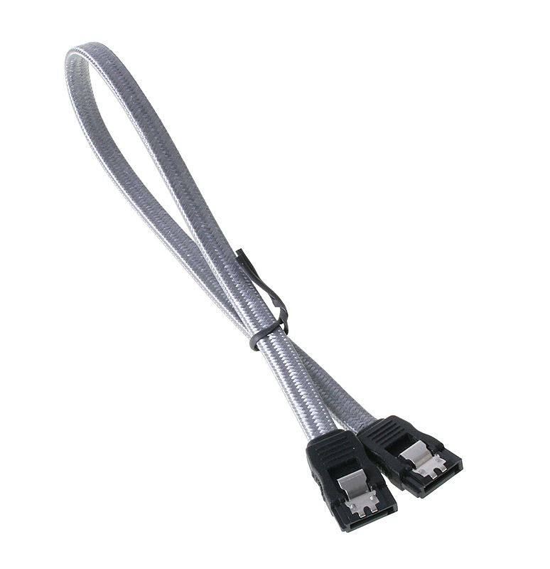 BitFenix - BitFenix Alchemy SATA 6GB/s braided cable 30cm - Grey/Silver
